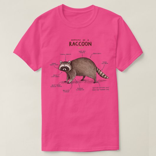 Anatomie van een Raccoon T-shirt (Design voorkant)
