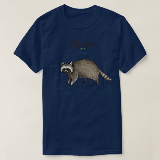Anatomie van een Raccoon T-shirt (Design voorkant)