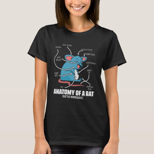 Anatomie van een rat definitie voor muis knaagdier t-shirt (Voorkant)