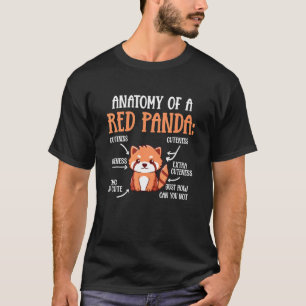 Anatomie van een Red Panda Science Zoologist Cute  T-shirt