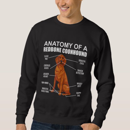 Anatomie van een Redbone Coonhound Trui (Voorkant)
