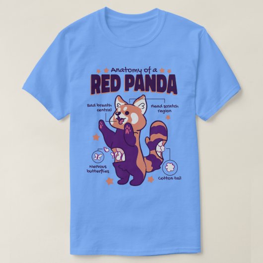 Anatomie van een rode panda 1 t-shirt (Design voorkant)
