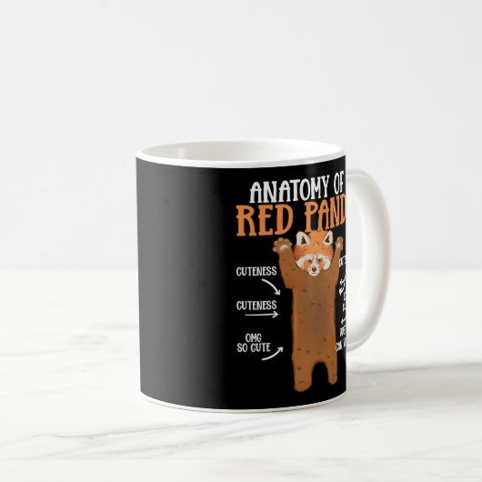 Anatomie van een rode panda wetenschap zoöloog Pan Koffiemok (Voorkant rechts)