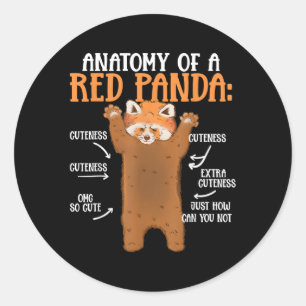 Anatomie van een rode panda wetenschap zoöloog Pan Ronde Sticker
