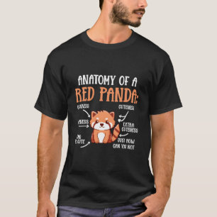 Anatomie van een rode panda Wetenschap Zoöloog Pan T-shirt