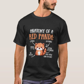 Anatomie van een rode panda Wetenschap Zoöloog Pan T-shirt