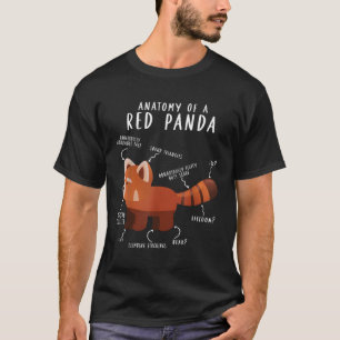 Anatomie van een Rode Panda Wetenschapsblogger Red T-shirt