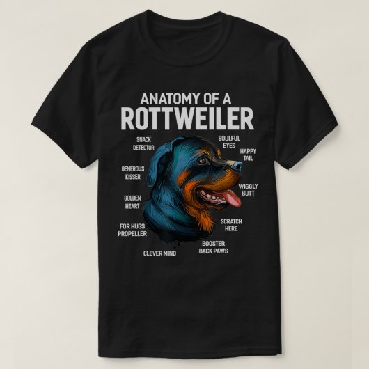 Anatomie van een Rottweiler Dog Funny Gift T-shirt (Design voorkant)