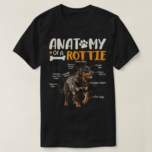 anatomie van een rottweiler dog grappige rottie p t-shirt (Design voorkant)