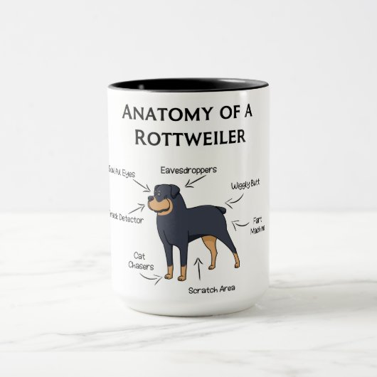Anatomie van een rottweiler mok (Midden)