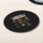 Anatomie van een rottweiler ronde kartonnen onderzetter (Gebogen)