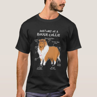 Anatomie van een ruw collie grappige hond puppy ca t-shirt