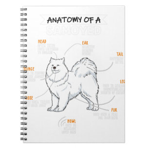 Anatomie van een Samoyed Dog Funny Dog Lover Gift Notitieboek