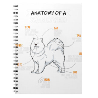 Anatomie van een Samoyed Dog Funny Dog Lover Gift Notitieboek