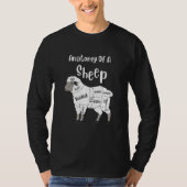 Anatomie van een schaap met een scheerhaar met een t-shirt (Voorkant)