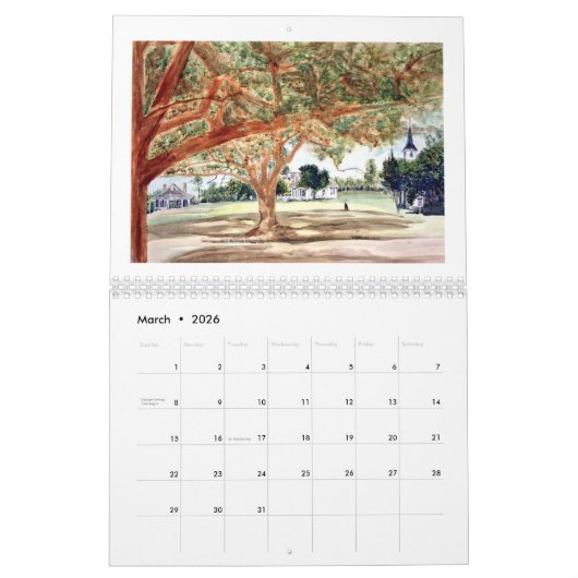 Anatomie van een schilderij: Sam Houston Park 2024 Kalender (Mar 2026)