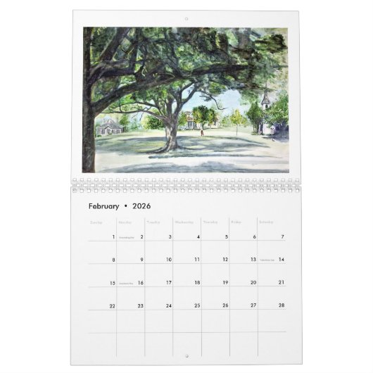 Anatomie van een schilderij: Sam Houston Park 2024 Kalender (Feb 2026)