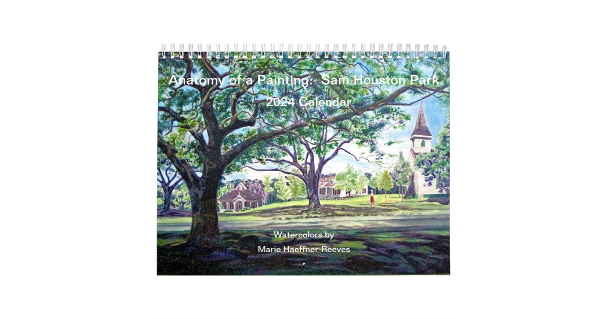 Anatomie van een schilderij Sam Houston Park 2024 Kalender Zazzle.nl