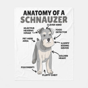 Anatomie van een Schnauzer Cute Dog Puppy Fleece Deken