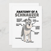 Anatomie van een Schnauzer Cute Dog Puppy Kaart (Voorkant / Achterkant)