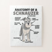 Anatomie van een Schnauzer Cute Dog Puppy Legpuzzel (Verticaal)