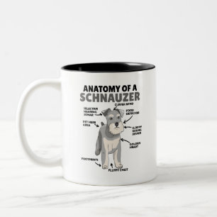 Anatomie van een Schnauzer Cute Dog Puppy Tweekleurige Koffiemok
