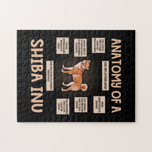 Anatomie van een shiba in een grappige puppy Gift Legpuzzel (Horizontaal)