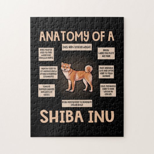 Anatomie van een shiba in een grappige puppy Gift Legpuzzel (Verticaal)