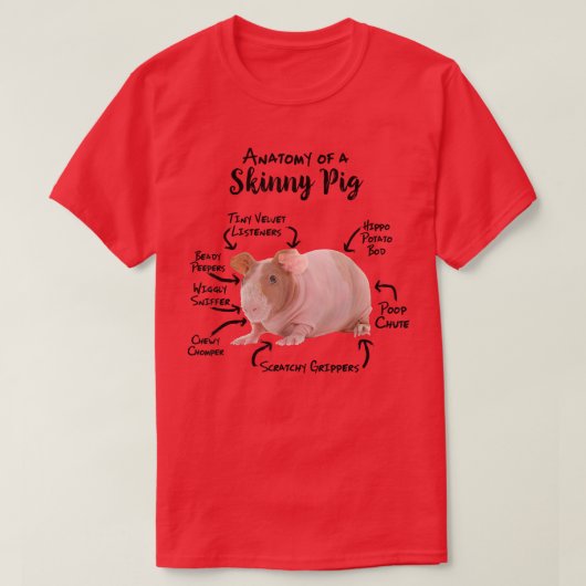 Anatomie van een Skinny Guinea Pig T-shirt (Design voorkant)