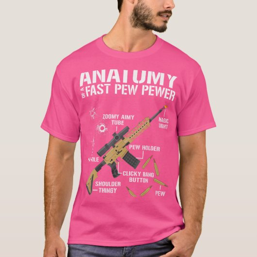 Anatomie van een snelle Pew Pewer - Rifle - Funny T-shirt (Voorkant)