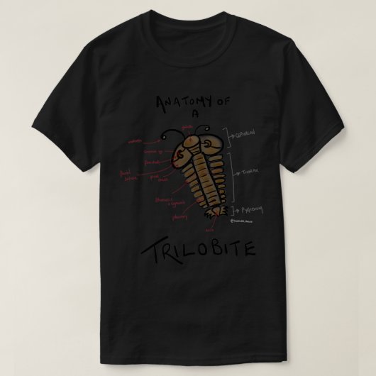 Anatomie van een Trilobite T-shirt (Design voorkant)