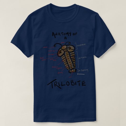 Anatomie van een Trilobite T-shirt (Design voorkant)