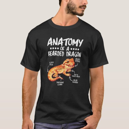 Anatomie van een uitgelijnde draak voor reptielen t-shirt (Voorkant)