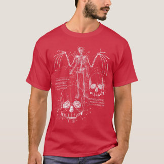 Anatomie van een vampier schedel w slagtanden vlee t-shirt