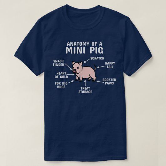 Anatomie van een varken van minder dan één t-shirt (Design voorkant)