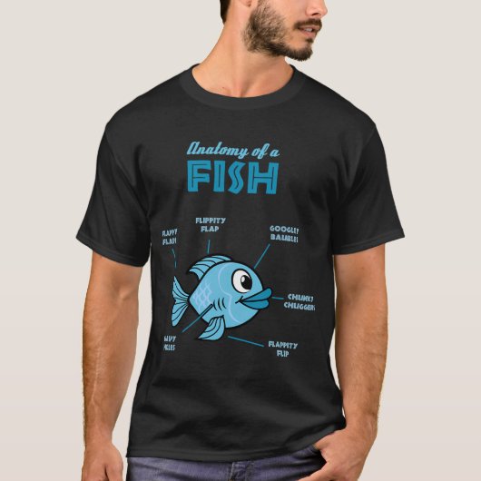 Anatomie van een vis - Grappige vis tee T-shirt (Voorkant)