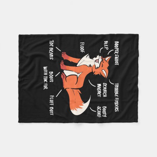 Anatomie van een vos fleece deken (Voorkant (Horizontaal))