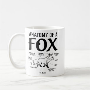 Anatomie van een Vos Pretentielijk Educatief Diagr Koffiemok