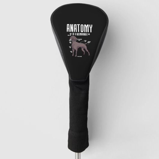 Anatomie van een Weimaraner Golfheadcover (Voorkant)