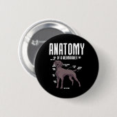 Anatomie van een Weimaraner Ronde Button 5,7 Cm (Voorkant /achterkant)