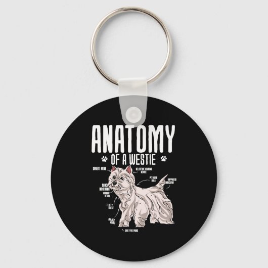 Anatomie van een West Highland White Terrier Sleutelhanger (Voorkant)