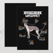 anatomie van een whippet dog grappig hondenliefje feestdagenkaart (Voorkant / Achterkant)