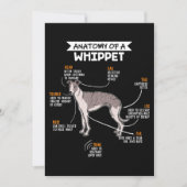 anatomie van een whippet hondenkgift bedankkaart (Voorkant)