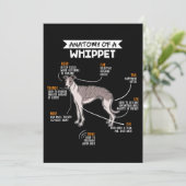 anatomie van een whippet hondenkgift bedankkaart (Staand voorkant)