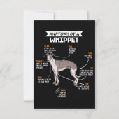 anatomie van een whippet hondenkgift bedankkaart (Voorkant)