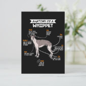 anatomie van een whippet hondenkgift bedankkaart (Staand voorkant)