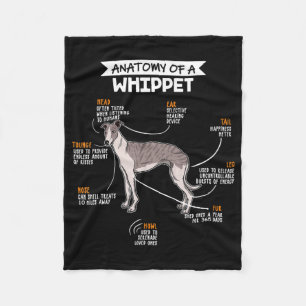 anatomie van een whippet hondenkgift fleece deken