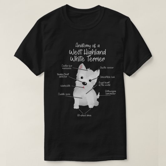 Anatomie van een Witte Terrier van West Highland | T-shirt (Design voorkant)