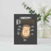 Anatomie van egel liefhebber Cute bosdier Briefkaart (Staand voorkant)