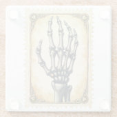 Anatomie van elegantie:  Skeletale Hand Glazen Onderzetter (Achterkant)
